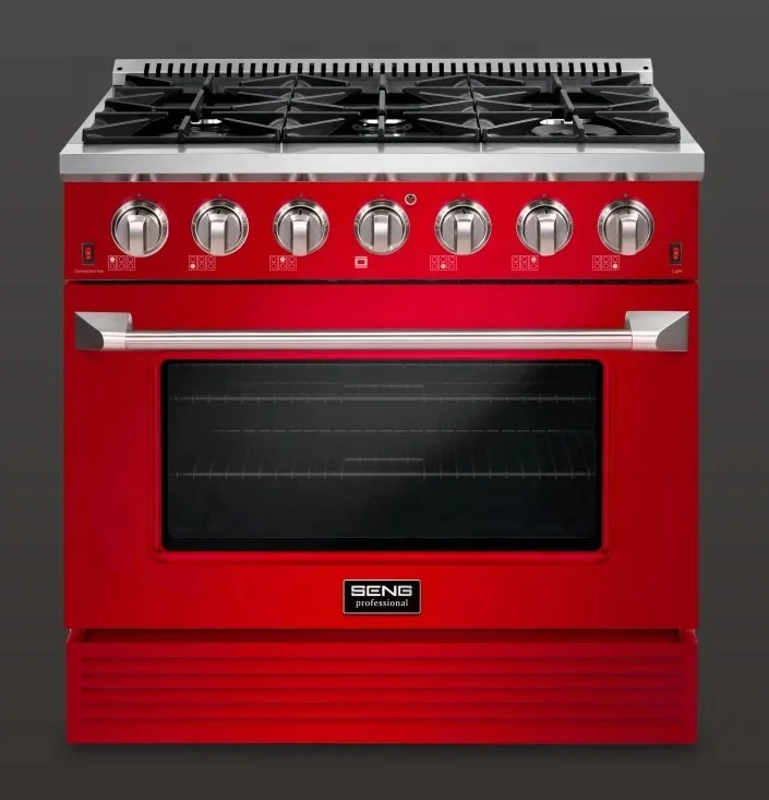 SENG ETL certified black titanium professional range  6 burner 30&36&48 inch free standing gas cooker