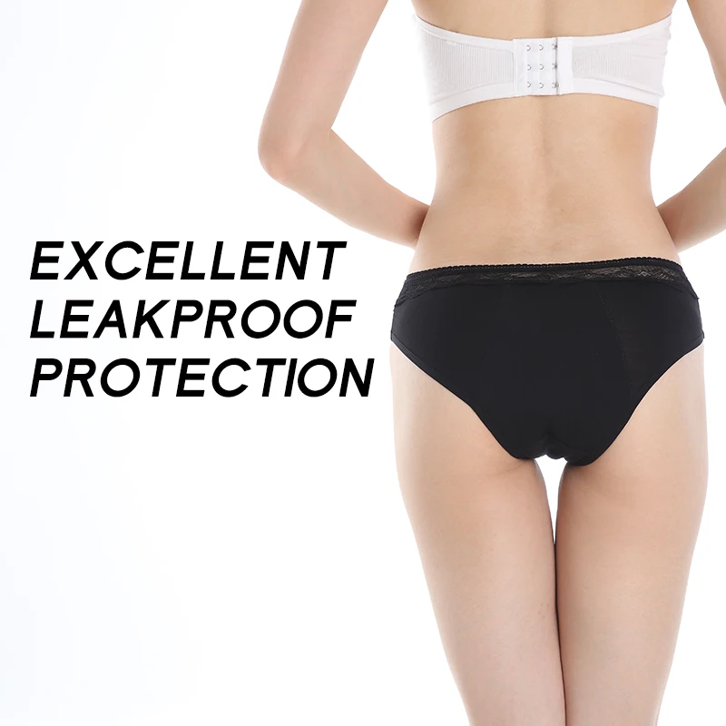 Shanhao OEM custom lace organic cotton bragas menstruales bamboo period leakproof panties womens menstrual panties