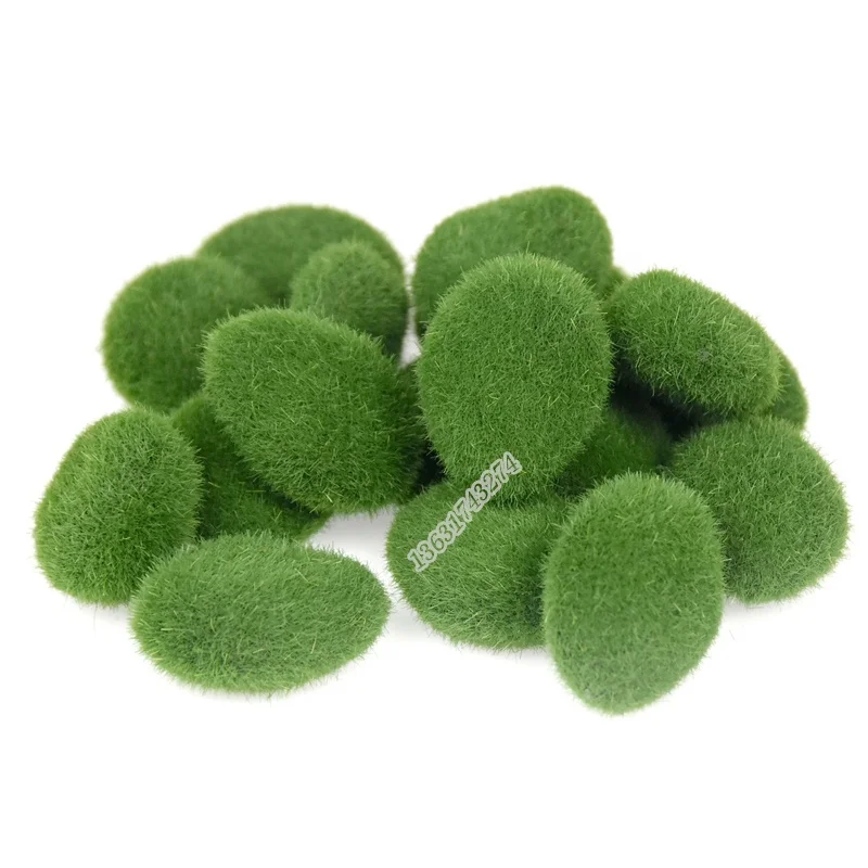 Factory Wholesale Floral Material fake grass ball Artificial Moss Stone for garden Decoration