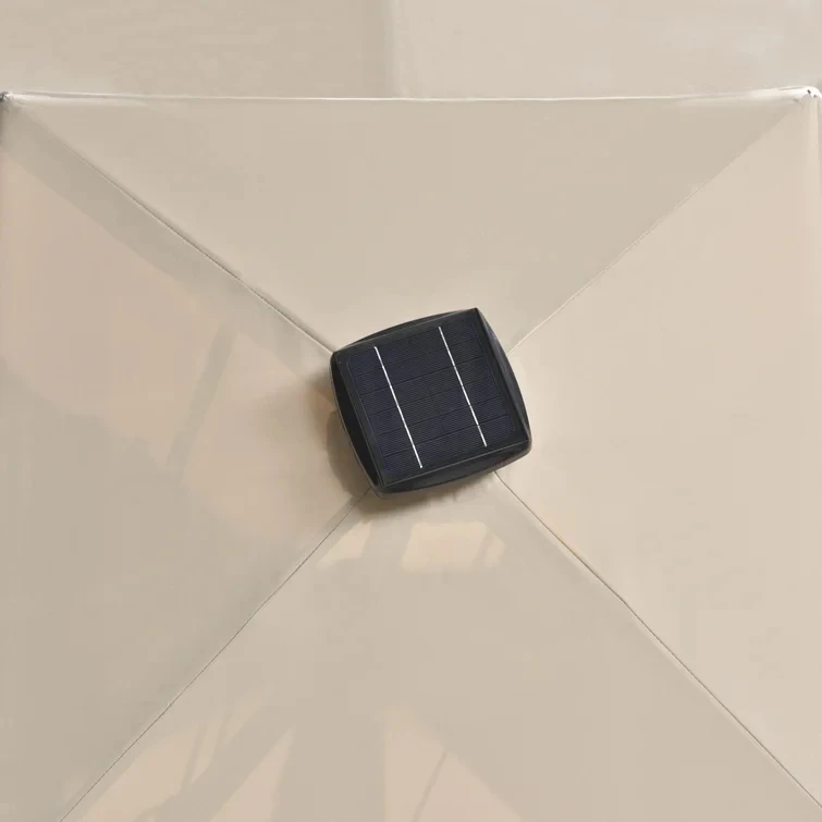 Uplion Aluminum Garden Cantilever Umbrella Solar Lights Outdoor LED Sunshade Parasol Big Square Patio Roma Umbrella