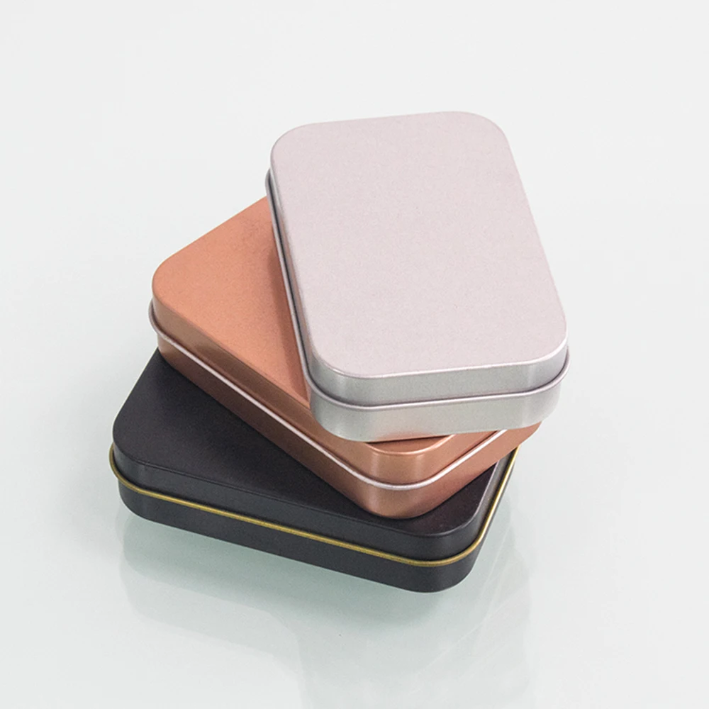 Производство серебряных конфет жестяная банка металлические коробки петли подарок чай косметика маленькая Квадратная Металлическая коробка оптовая продажа