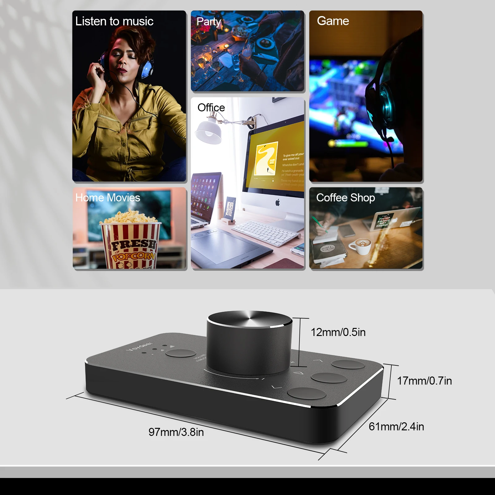 Vaydeer Rotator Volume Knob Aluminum USB PC Computer Audio Wired Creative Volume Control Knob Switch