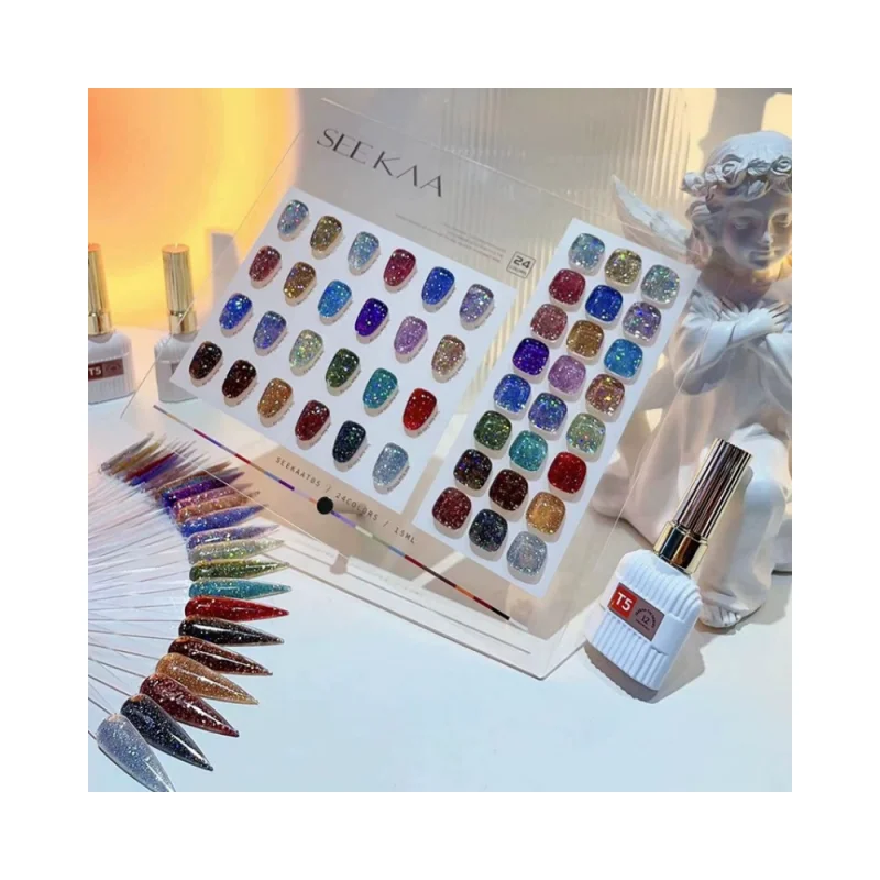 Seekaa 24 Color Soak Off Gel Polish Nail Painting Manicure Tools UV Gel Nail Polih set