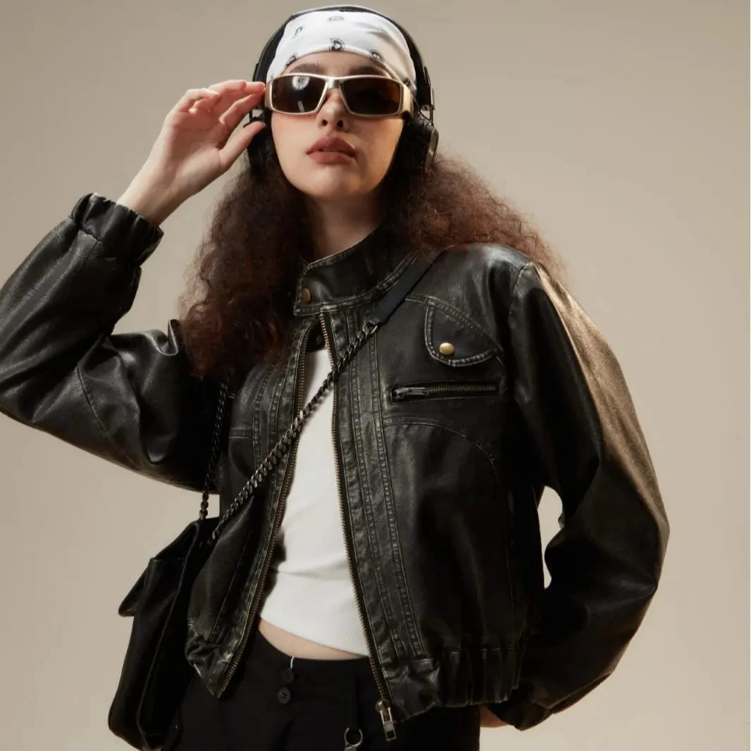 2023 Custom Short Spring And Autumn New Sports Baseball PU Outdoor Leather Varsity Women Jacket