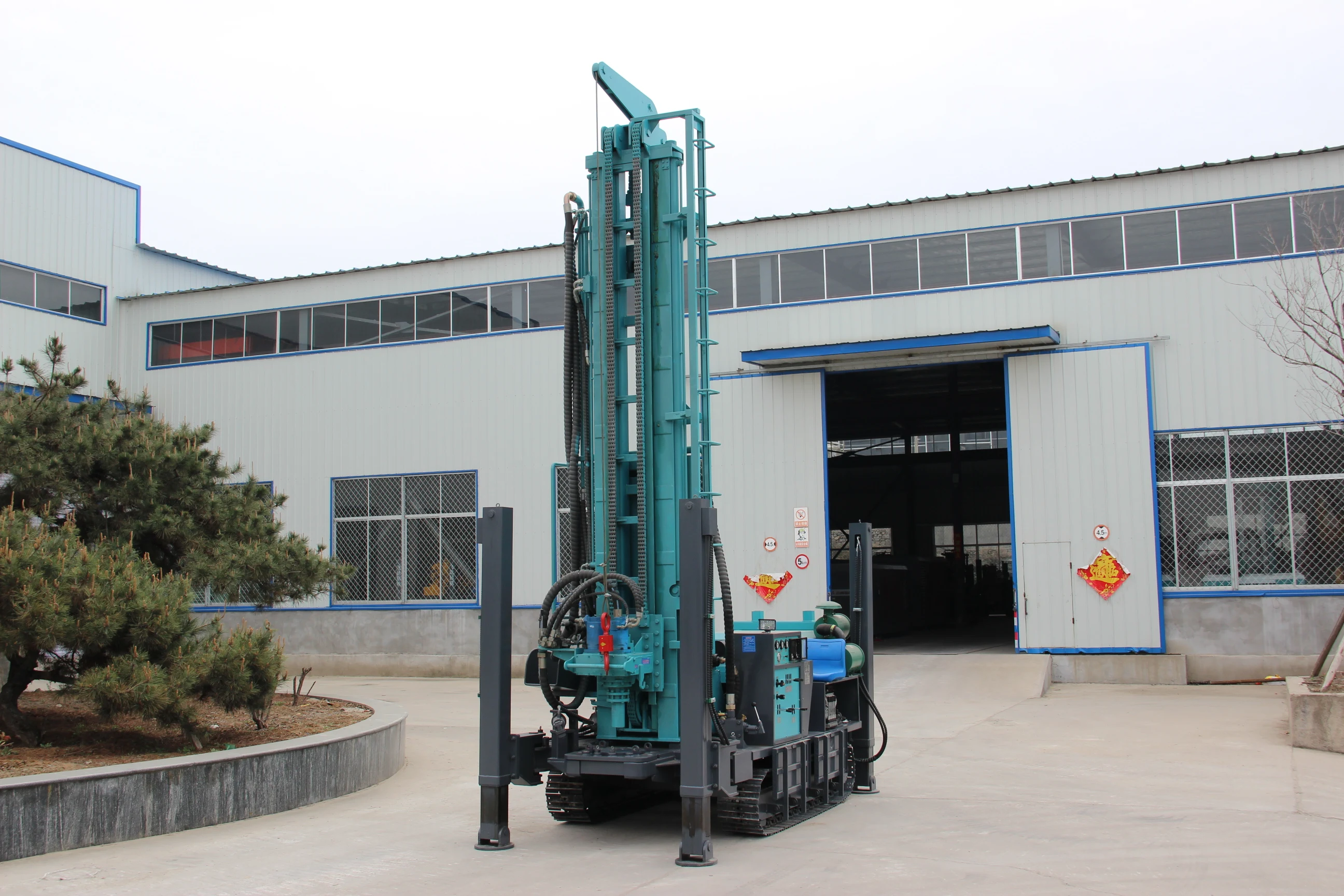 350m Depth Hydraulic Crawler Water Well Drill Rig with Diesel Engine 220V Rotary Gear Motor Core Usage for Drilling