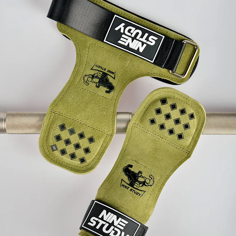 High Quality Adjustable Gymnastics Weightlifting Hand Grips Bodybuilding Wrist Palm Guard Leather Gym Gloves With Straps