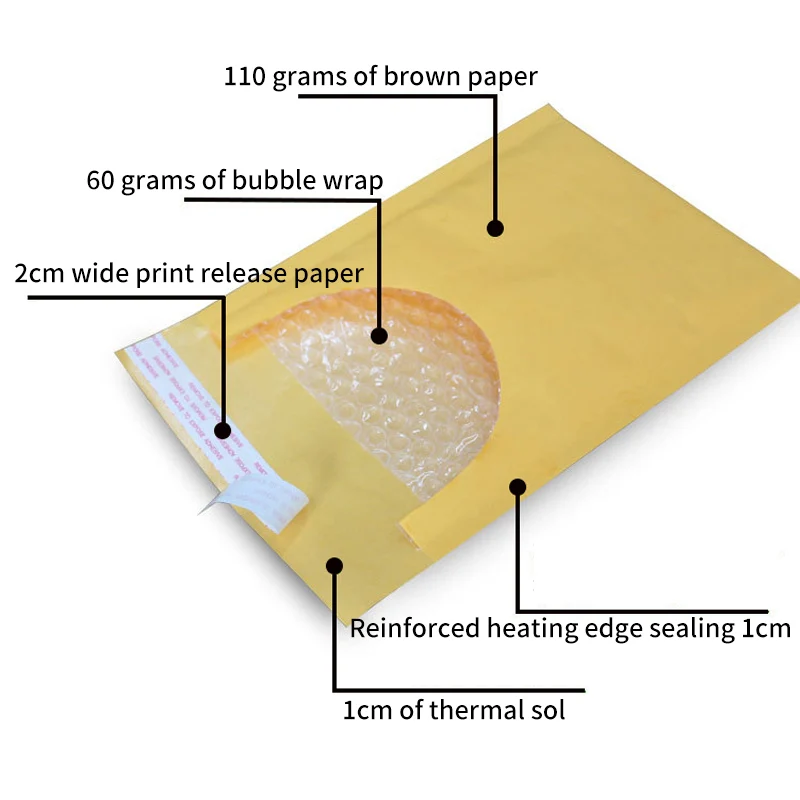 CTCX Custom Kraft Paper Bubble Mailer Padded Envelope Shipping Bag Clothing Packaging Express Kraft Bubble Mailer Craft Envelope