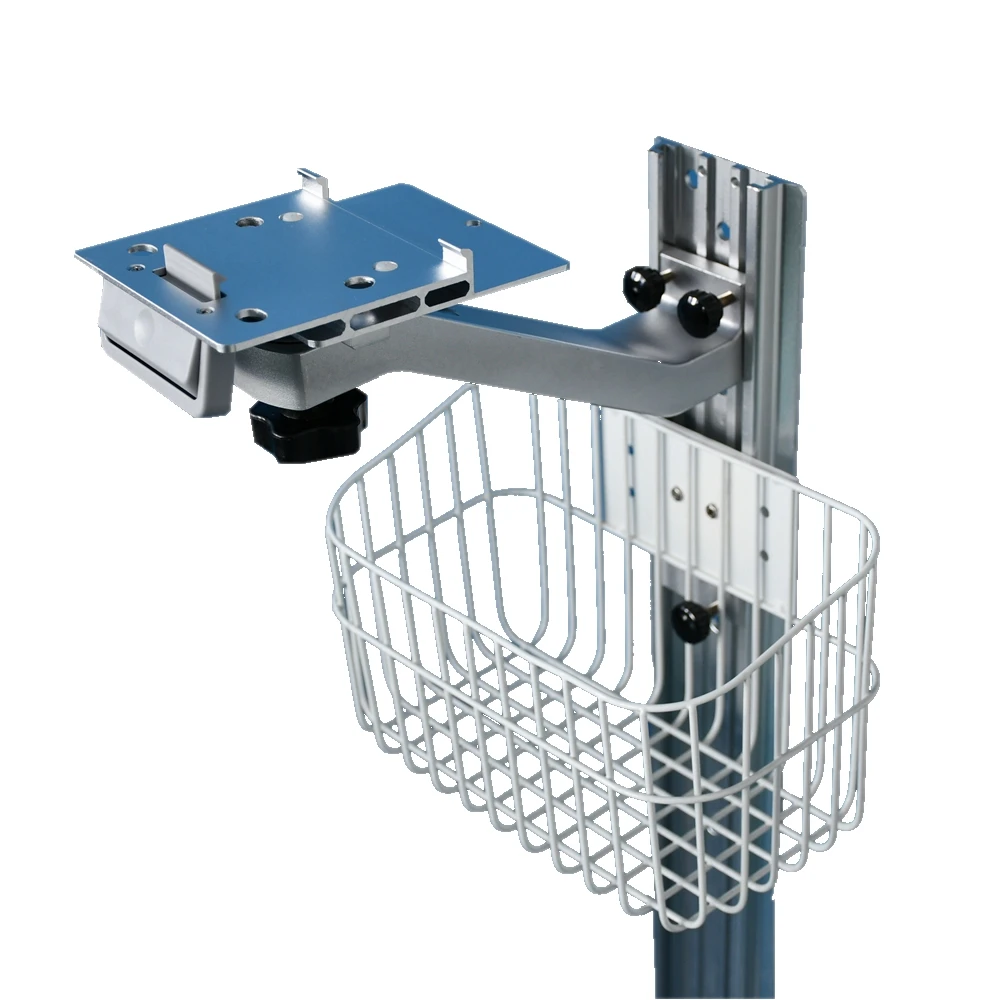 S-arm wall mount Monitor machine stand Fix-plate adjustable sensor bracket with basket compatible mindray IMEC EPM IPM