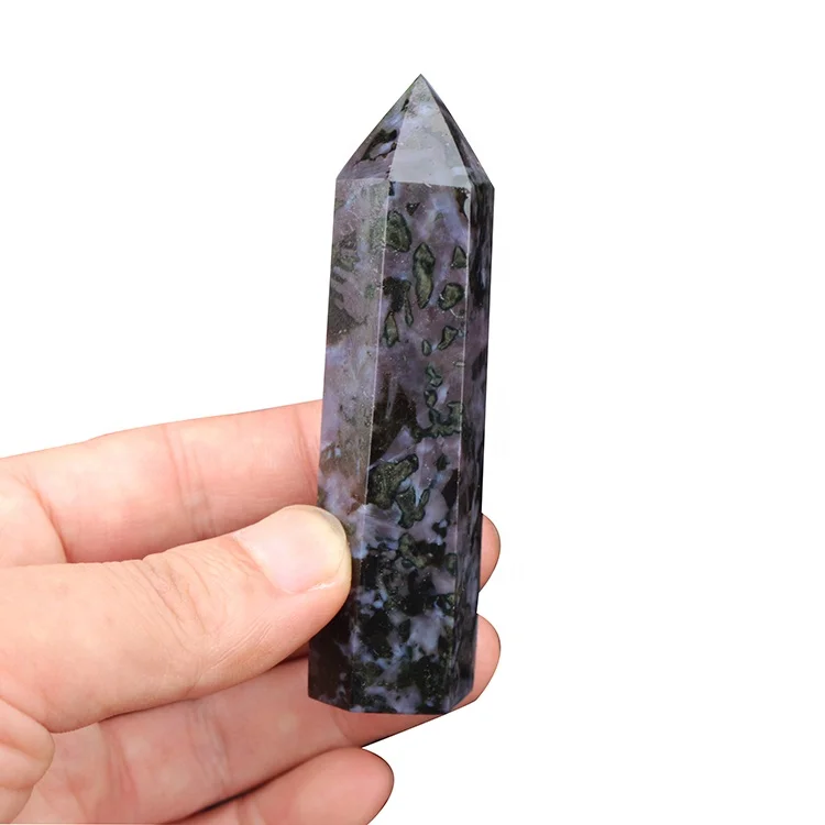 Wholesale High Quality Natural Crystal Wand Gabbro Natural Healing Crystal Point Tower