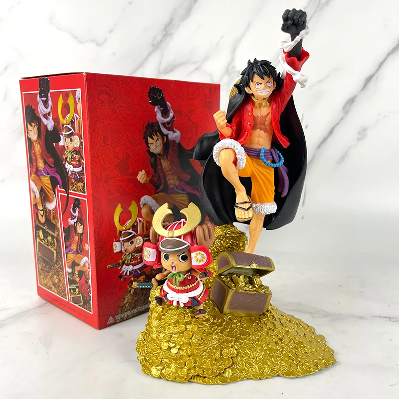 Anime Golden Base Luffy Zoro Nami Action Figures Anime Collectible Model PVC Figures with Box Wholesale Kids Toys