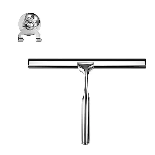 Bath Wiper with Bracket Window Wiper Stainless Steel for Bathroom Kitchen Mirror Tile Window Car Glass Cleaning Luxury