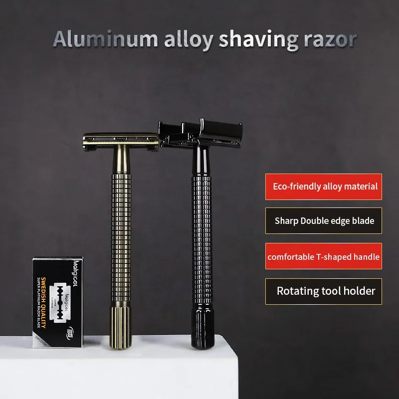 Customized gift package double edge stainless steel metal razor shaving kit for