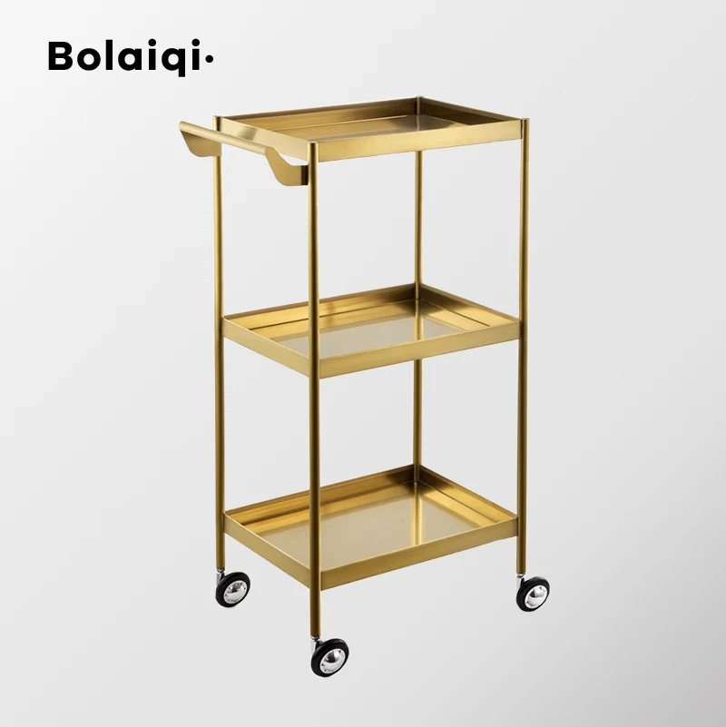BOLAIQI, роскошное оборудование для салонов красоты, рабочая тележка, Золотая тележка для салонов из нержавеющей стали