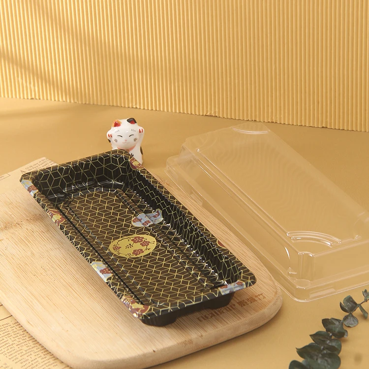 Factory Wholesale Blister Disposable Plastic Sushi Container Food Trays Plastic Sushi Tray With Lid