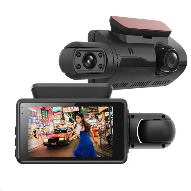 Yikoo HD Night Car Dvr Dash Cam 3.0 Inch Video Recorder Auto Camera 2 Lens With Rear View Dashcam