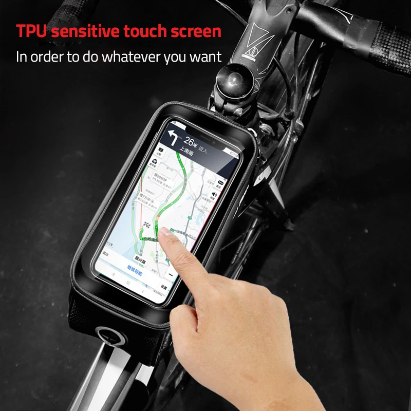  Новинка 2020 дизайнерская сумка для телефона на переднюю раму велосипеда водонепроницаемая велосипедная с креплением верхнюю трубу сенсорного
