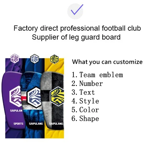 OEM ODM Custom Logo Sublimation Printing Soccer Football Shin Pads