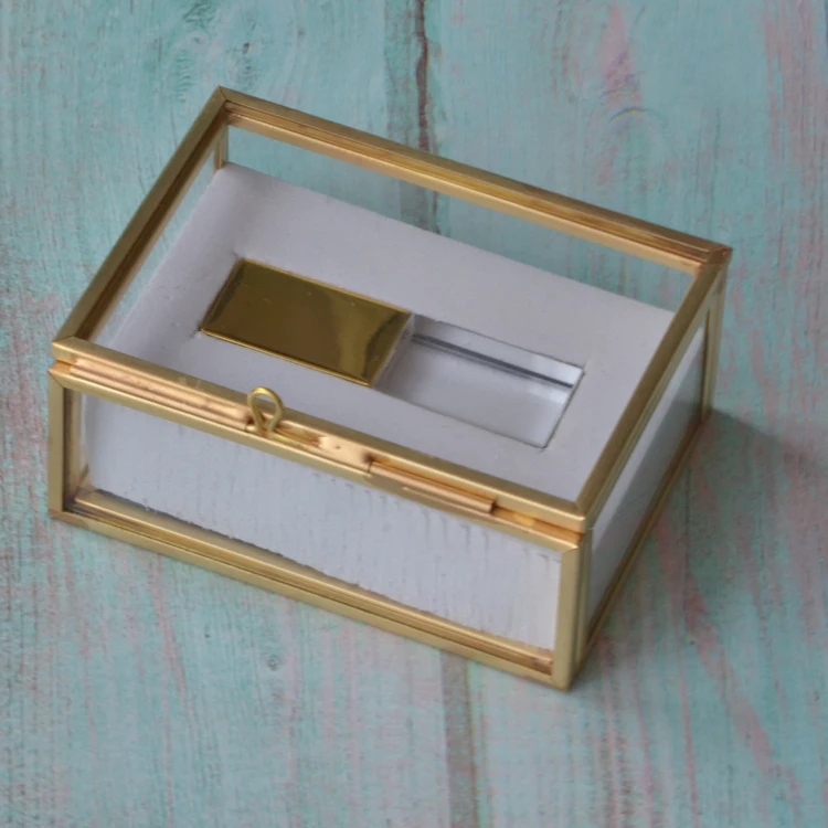 various colors micro glass box for usb flash drive with foam insert and lock photography personalized wedding gift OEM ODM