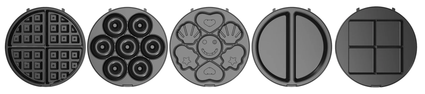 Non-Stick Cooking Mini Personal Electric Waffle Makers For Sandwich Donut Hash Browns Toast Grilled Cheese Quesadilla Cookies