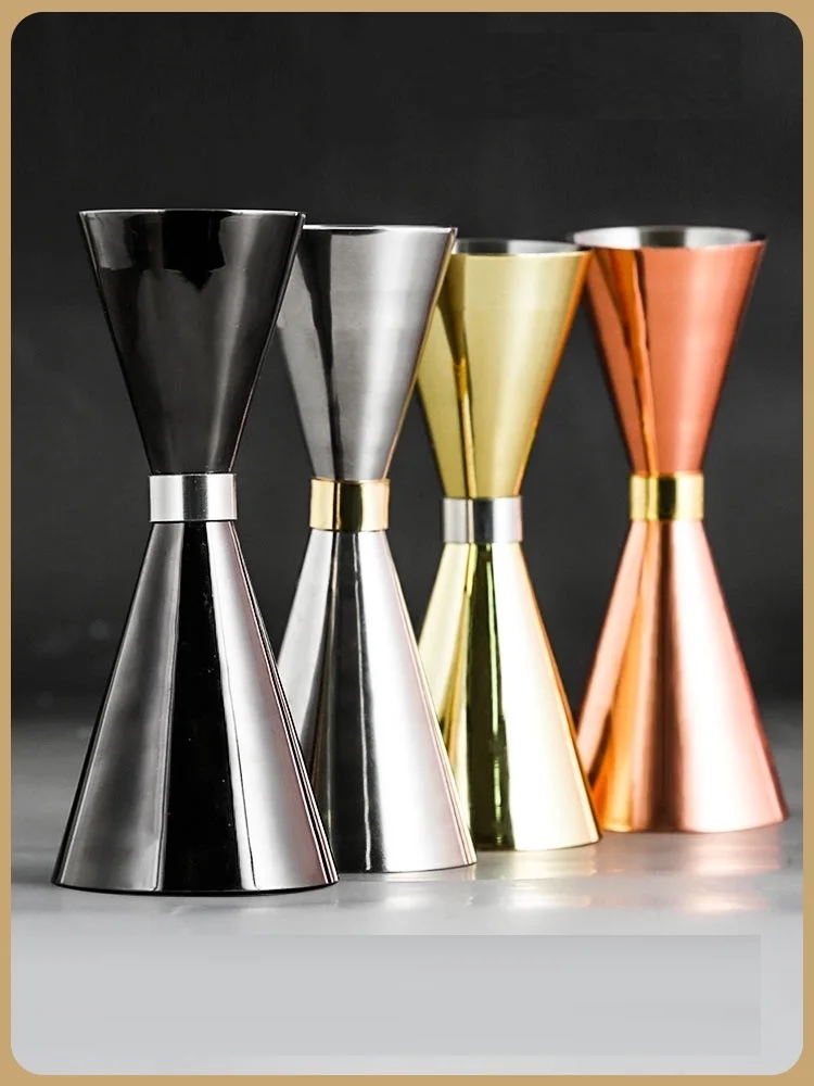 Cocktail Jigger Food Grade Safe Japanese Copper Gold Gun Metal Plated Stainless Steel Black Sustainable Custom Logo Printing