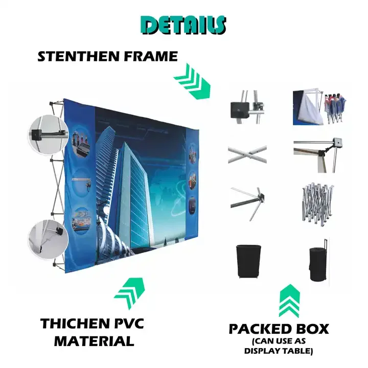 Quick Install Pop Up Wall Backdrop Fabric Pop Up Counter Display Pop-Up Banner