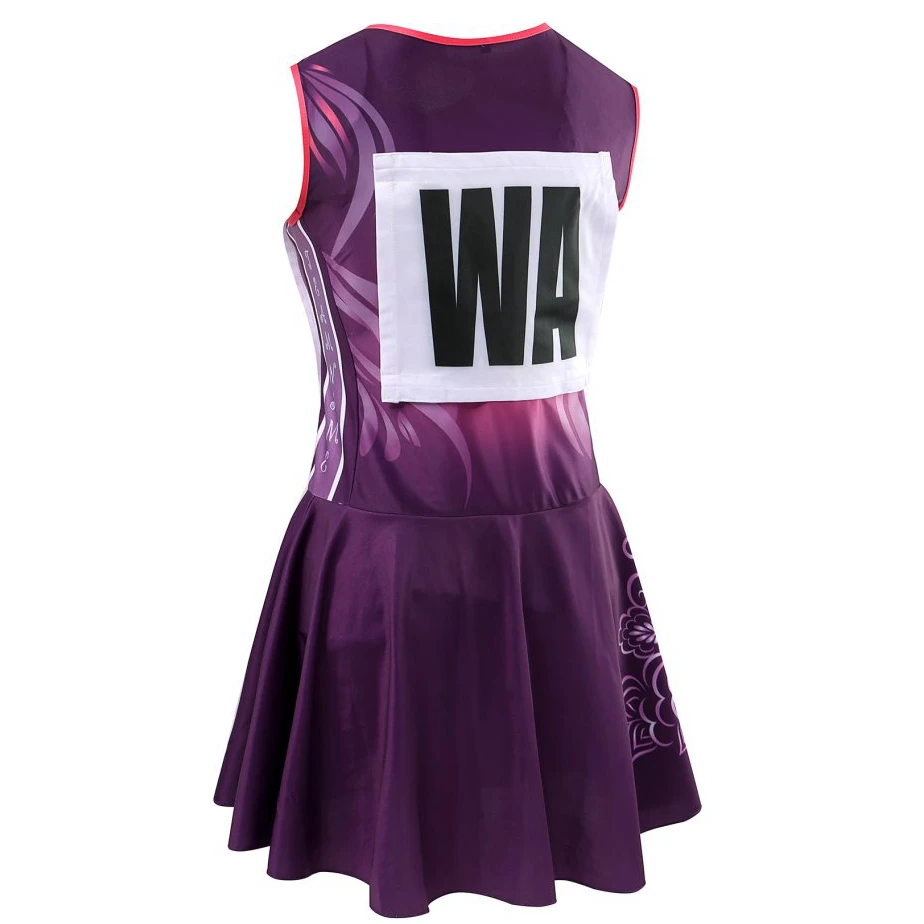 custom sexy sublimation girls women team netball bodysuit uniforms skirt kit