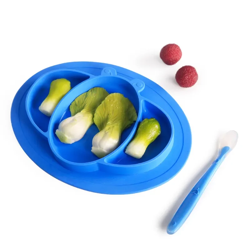 Certified Monkey Series Custom Logo Silicone Reusable BPA Free Silicone Baby Plate Bowl Spoon Cup Set