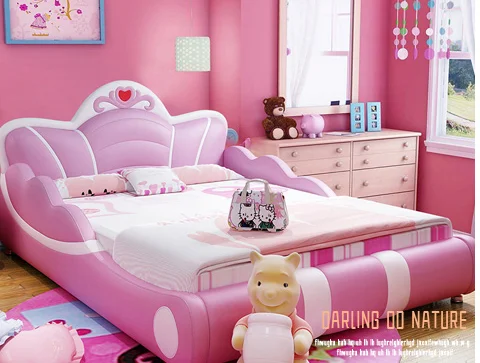 Hot Selling Factory Price Princess Children Bed 1.2M Kids Bedroom Furniture Set for Girls from China