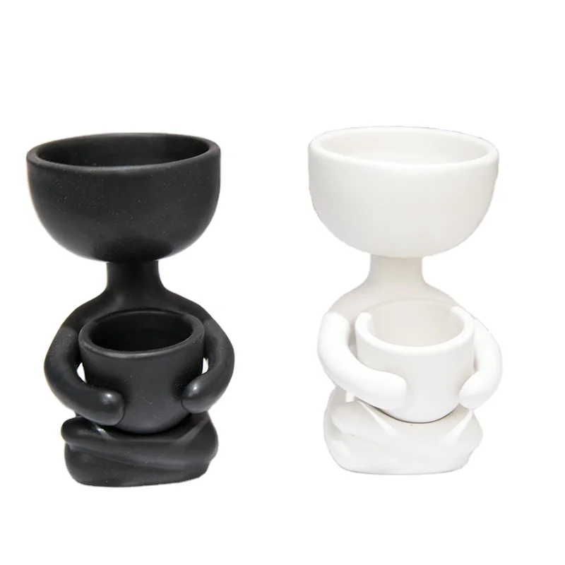 Humanoid ceramic flower pot creative crafts vase home decoration flowerpot decor gift