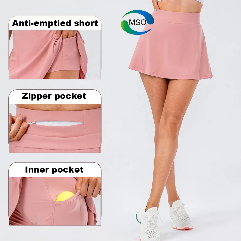Custom Logo Hot Selling Amazon Fashion Tennis Dress Sportswear Aesthetic Mini Pleated Womens Apparel Tennis Skirt with Pockets