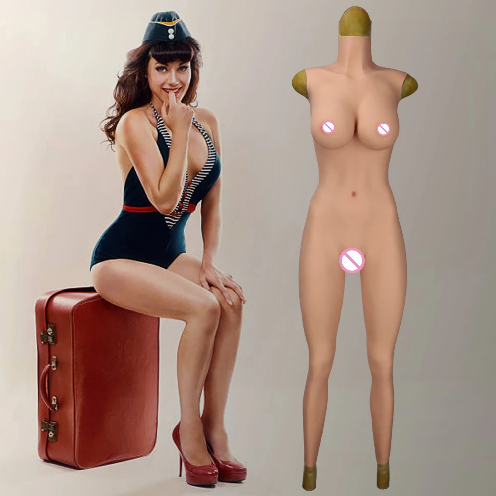 transgender transvestite silicone gel boobs female male crossdresser full bodysuit silicone panties men fake breast vagina