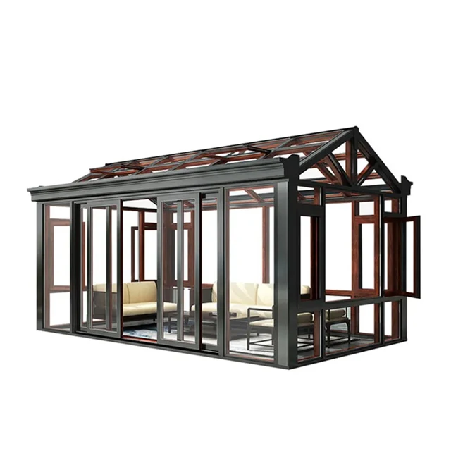 High quality veranda sunroom Aluminium Frame Sunroom Commercial Glass Housewinter gardens