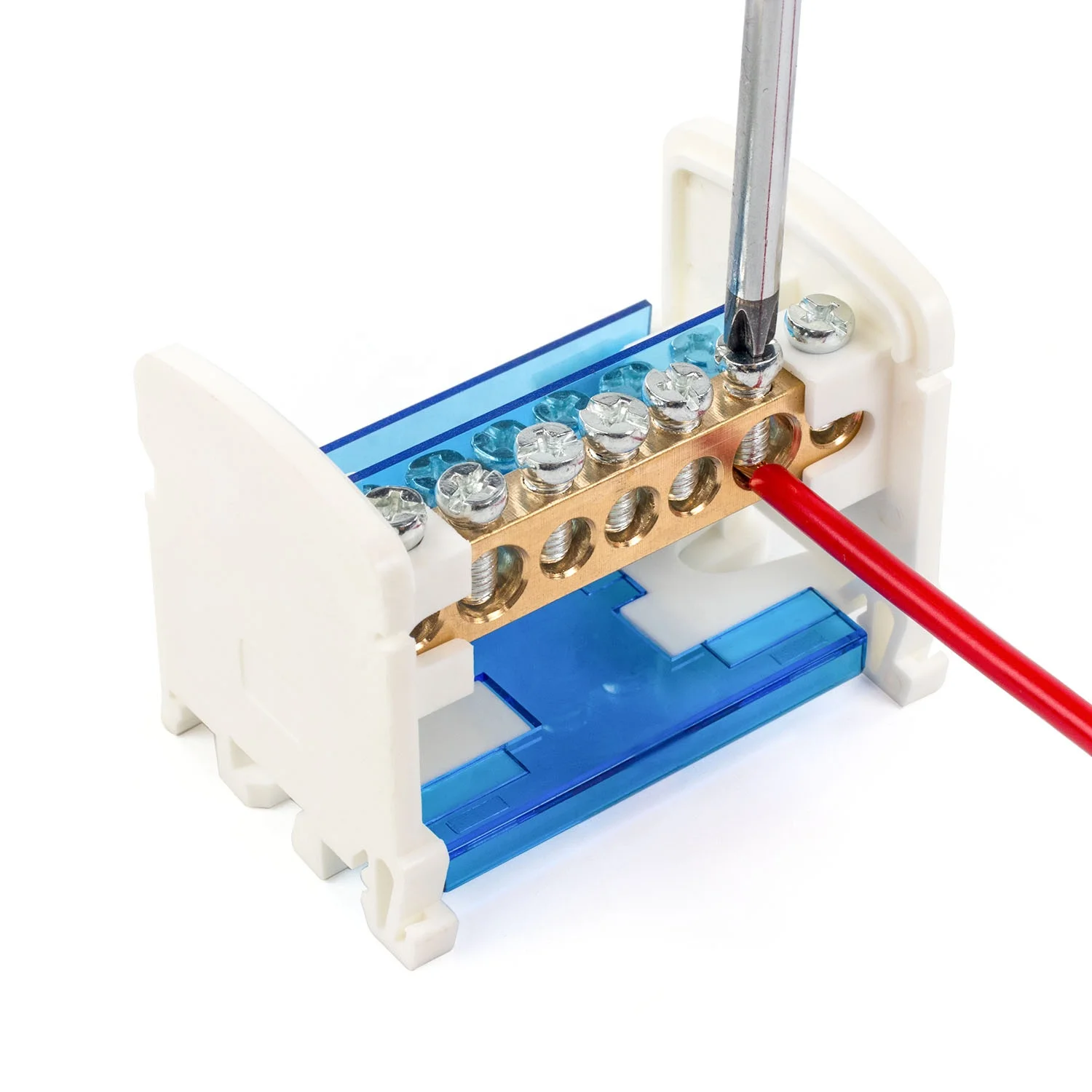 modular screw connection box universal electric wire junction box power distribution block 207 500V 125A DIN rail terminal blocK