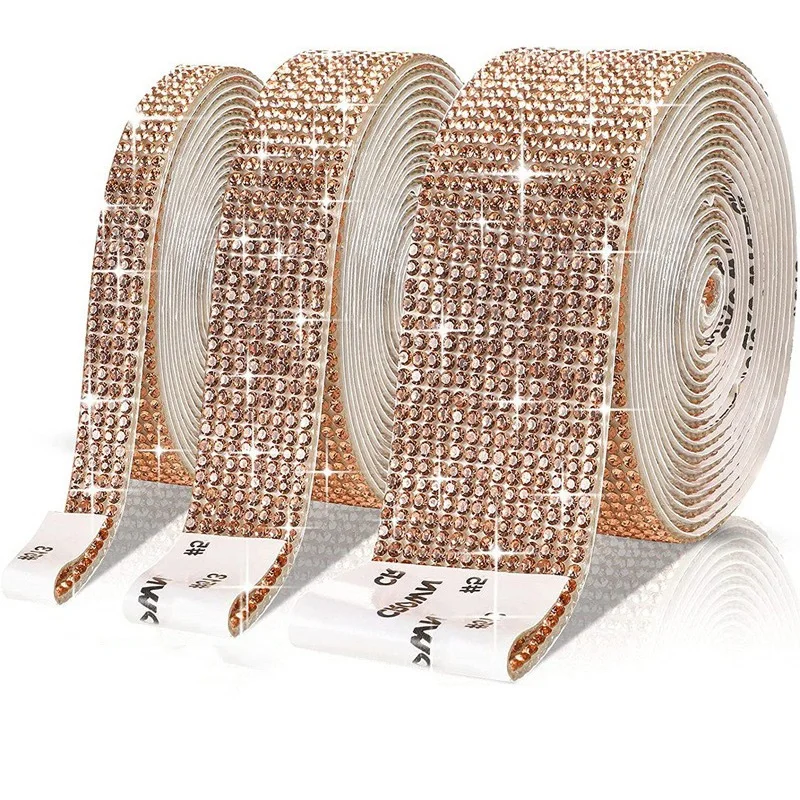 Wholesale Rhinestone Trim Applique Strips Inlaid Hot Fixed Rhinestones Tape For Clothing Decoration