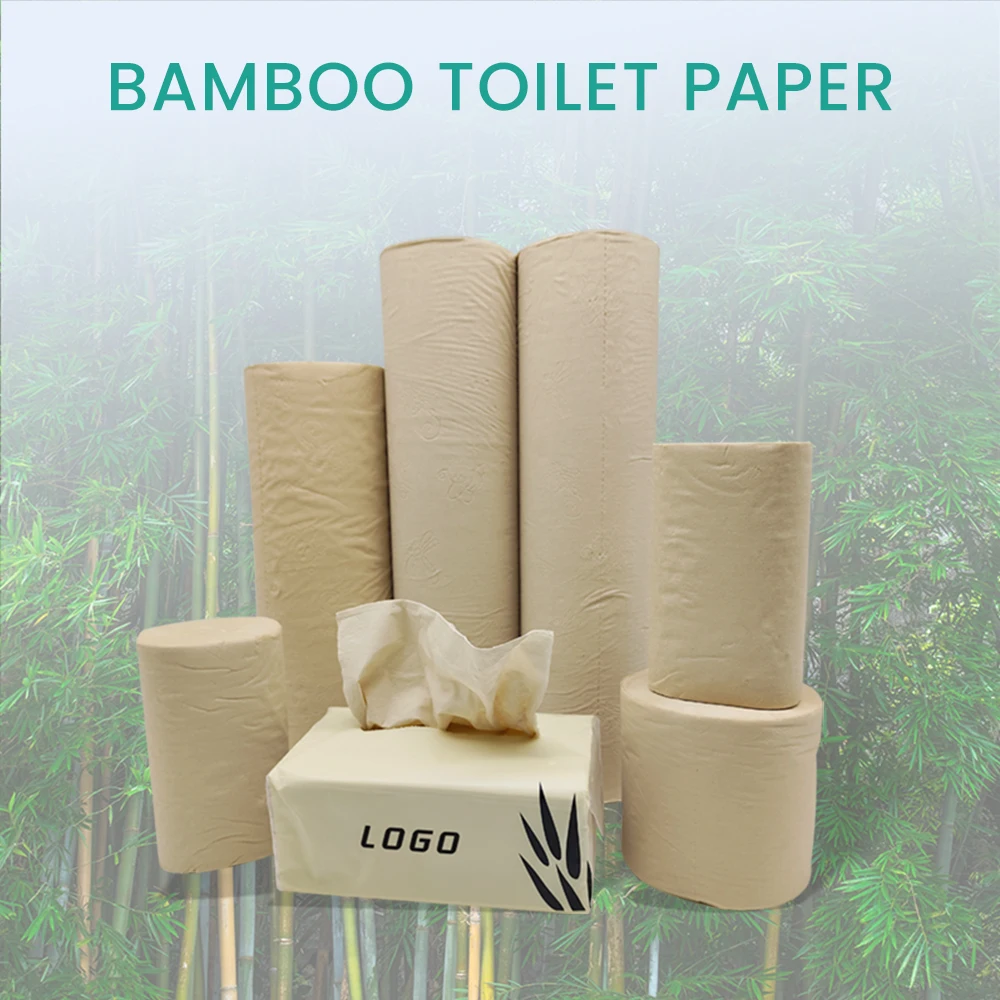 Unbleached bamboo tissue bamboo paper 3 ply fsc bamboo toilet paper rolls