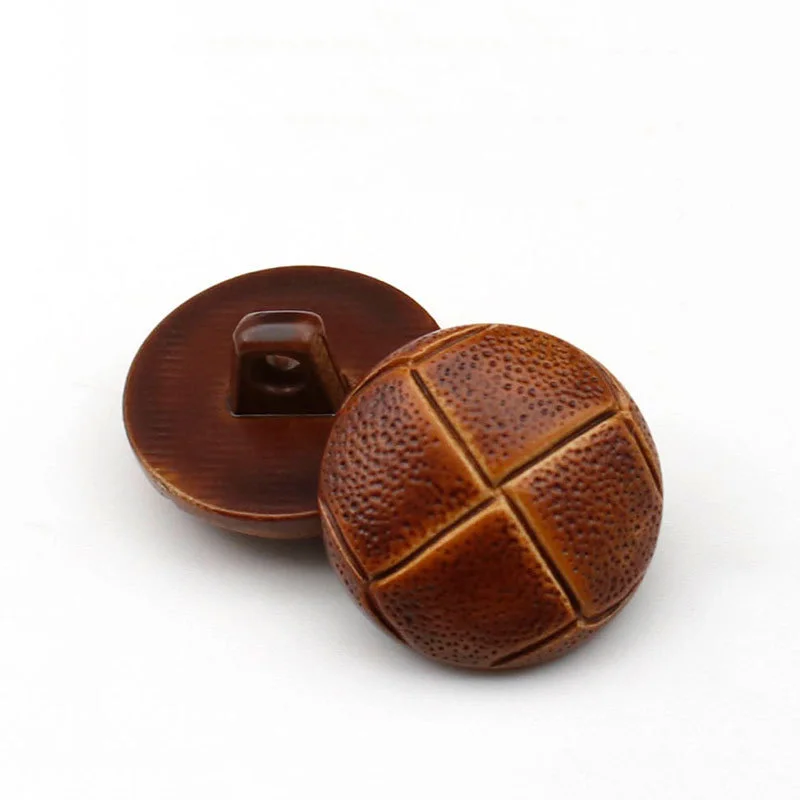 Wholesale Plastic ABS Leather Buttons For Suits Outerwear Ball Round Shape Hand Sewn Plastic Buttons 25mm