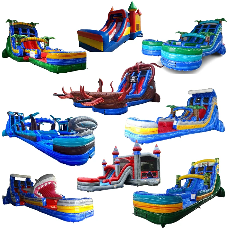 Commercial Giant Inflatable Water Slide Cheap Backyard Kids Party Inflatable Slide With Swimming Pool
