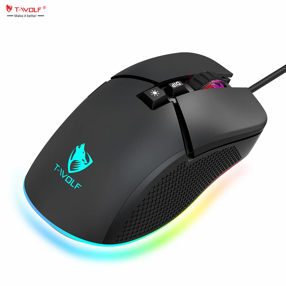 Souris Factory direct Ergonomic Right-Handed wired mouse colorful RGB lights gaming mouse FCC CE ROHS Certified