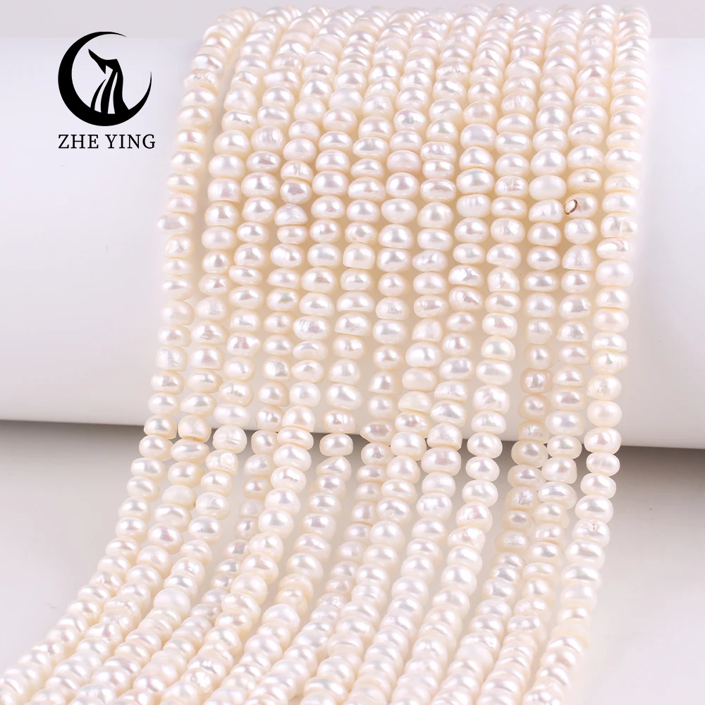 Оптовая продажа 5-5 5 мм 3 А плоская форма искусственный пресноводный жемчуг свободный для изготовления ювелирных изделий браслет ожерелье натуральный бусины