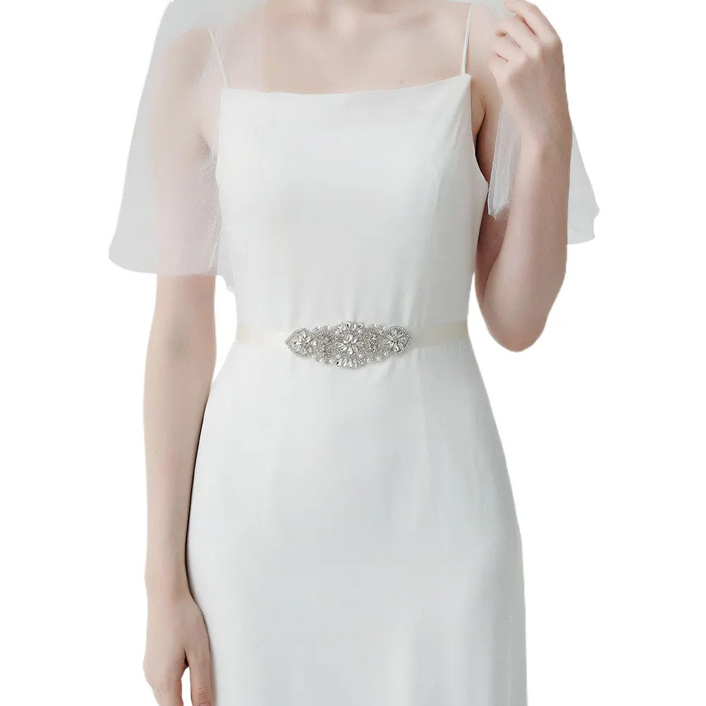 Fashion Ornament wedding dress accessories vintage waist seal hand-stitched pearl rhinestone belt bridal belt