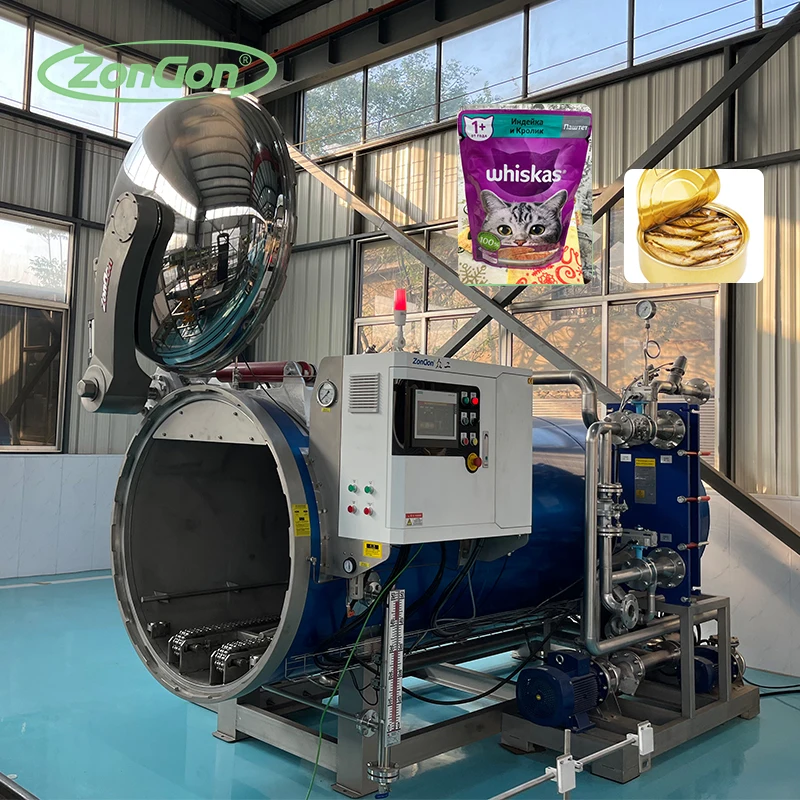 High pressure autoclave food steam sterilization bottle retort production sterilizers line