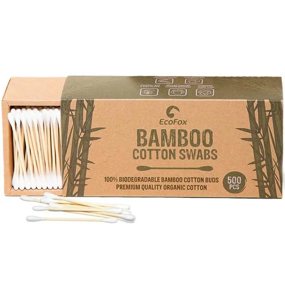 Biodegradable Eco Friendly Hotel Ear Cleaning Q Tip Stick Cotton Swab Bamboo Cotton Buds for Sale