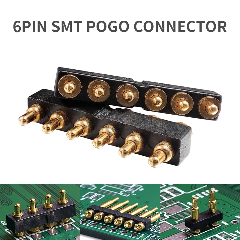 6Pin Customize Length 6 Pin Pitch 2.54mm 5V2A 12V 2A Assemble Double Header Pin Contact Pogo Pin Contact