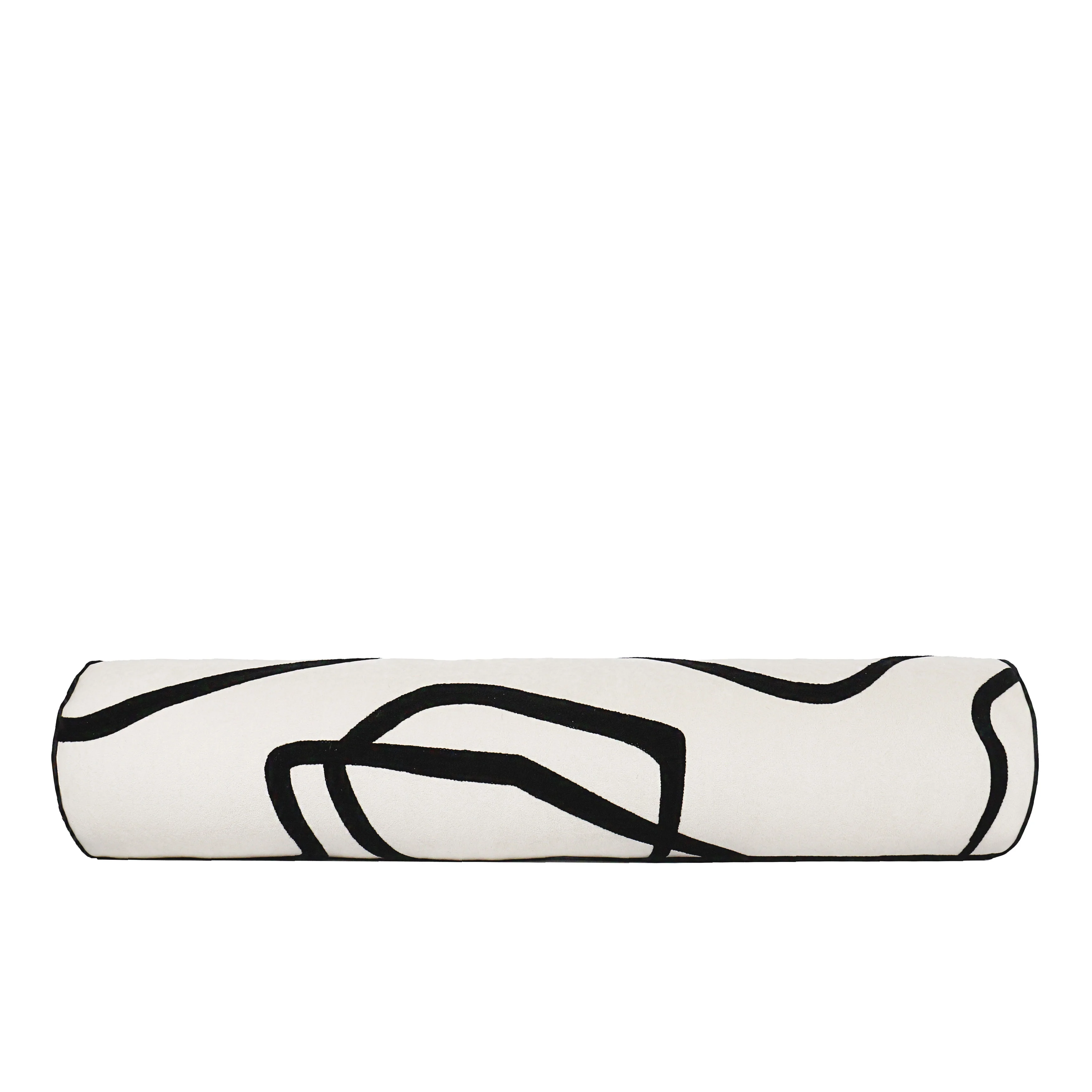Tiff Home Wholesale Of New Product 70*15cm Black And White Embroidered Candy Shaped Cushion Cover With Irregular Lines