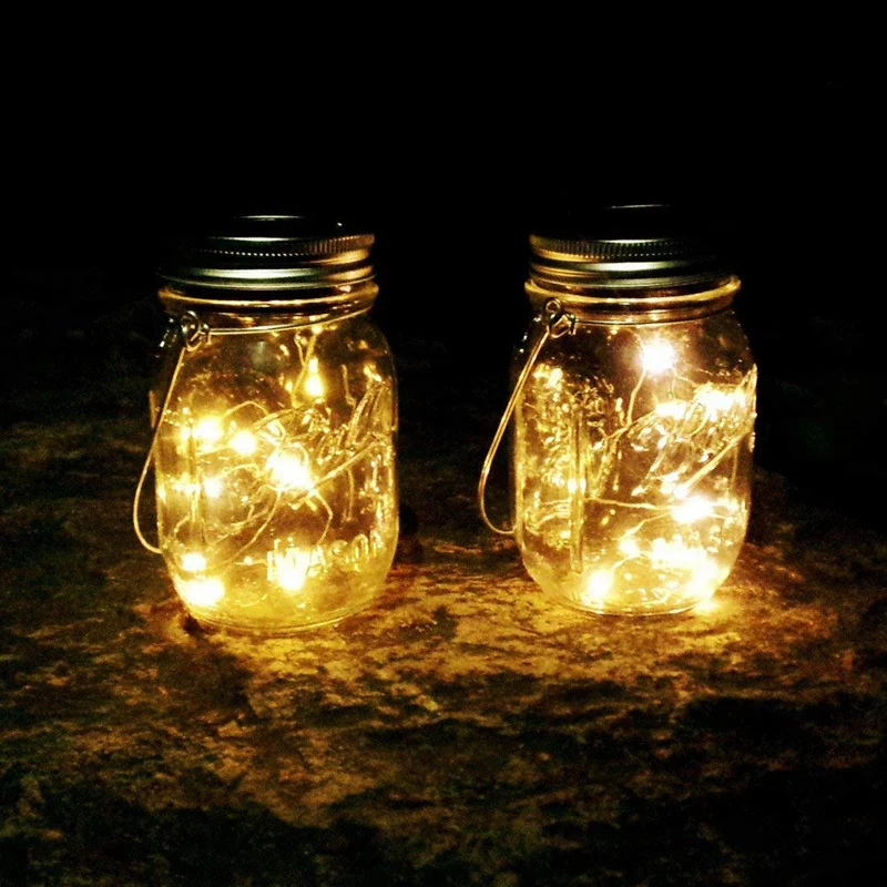  Newish Stainless Steel Cover Copper Wire Led mason jar Solar Power copper wire string lights For Home