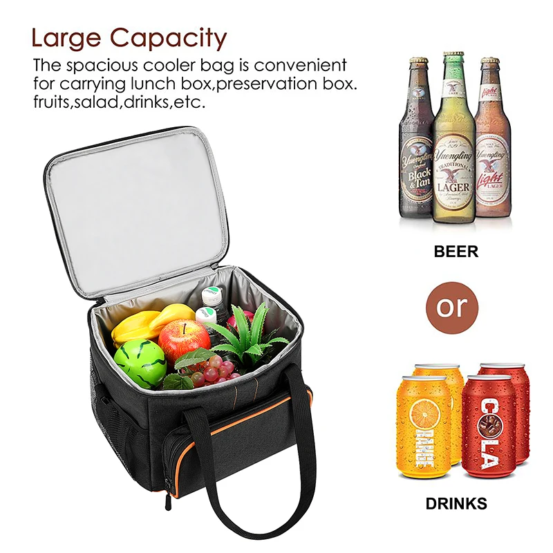 Large Capacity Customized Logo Lunch Cooler Bag Waterproof Cooler Bag Insulated Lunch Bag