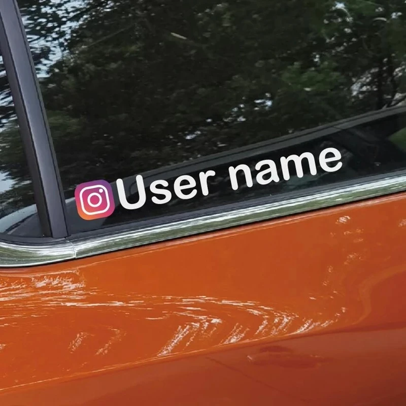 Custom Text WEBSITE For Instagram Facebook logo your name twitter YouTube Snapchat Twitch VK NICKNAME Window Decal car sticker