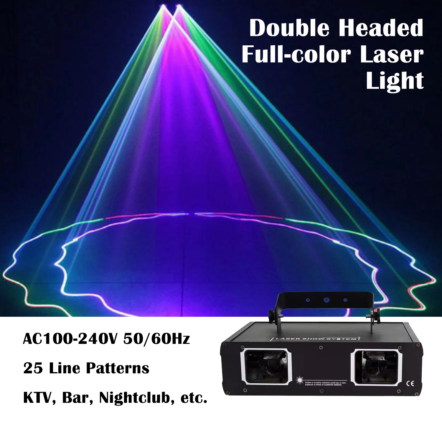 Double Headed Full-color Laser Light for Concerts Nightclubs Corporate Events Festivals Weddings Fashion Shows