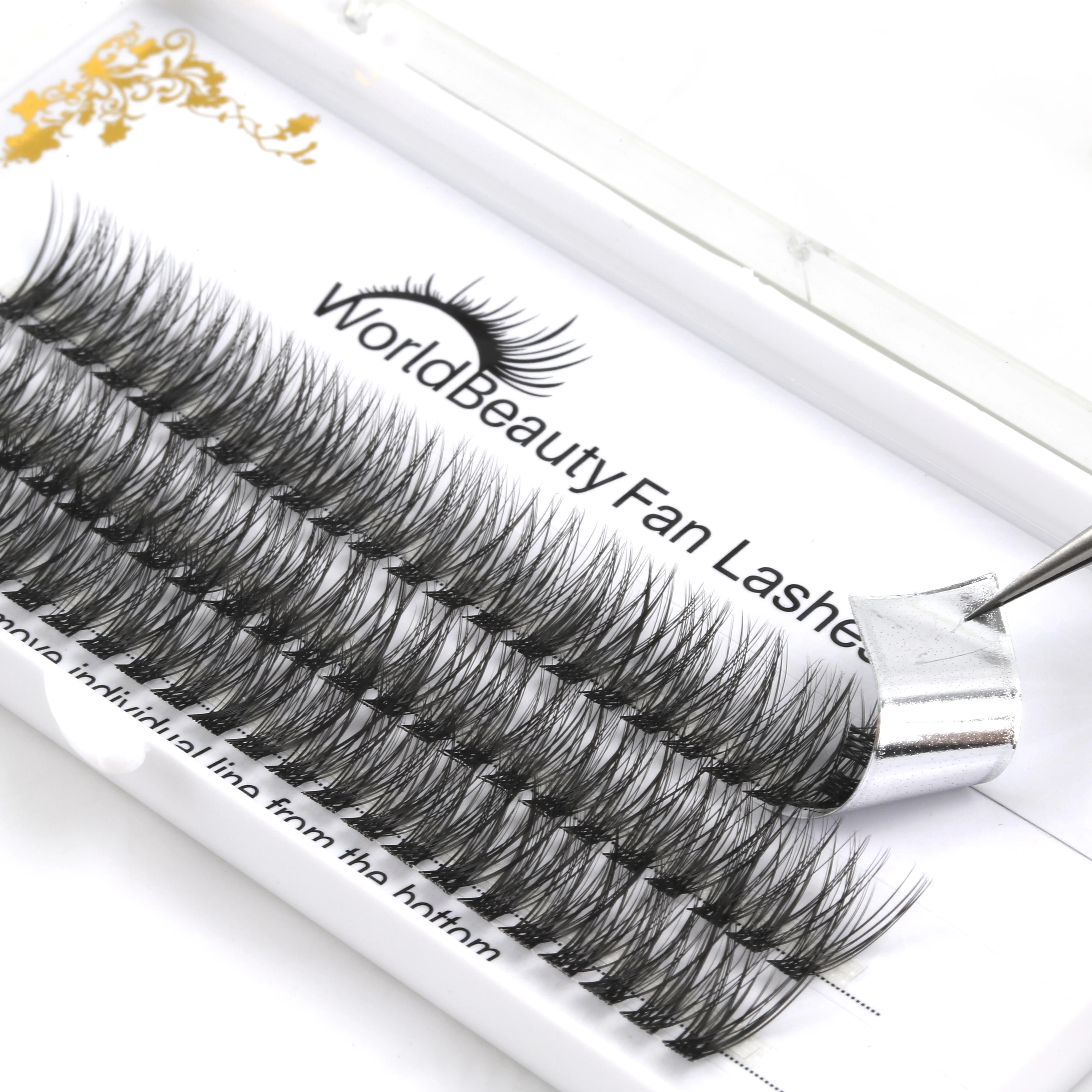 Glue-based DIY segment  lashes Salon shop easy pick eyelashes rootless lashes OEM ODM Custom packaging Glue-based pre cut lashes