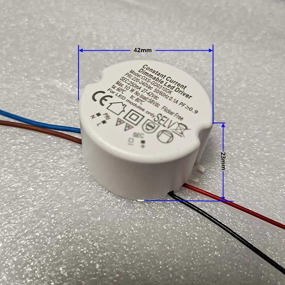 SELV Output Led Driver 7W 10W 15W Constant Current Triac dimmable Led Driver Round